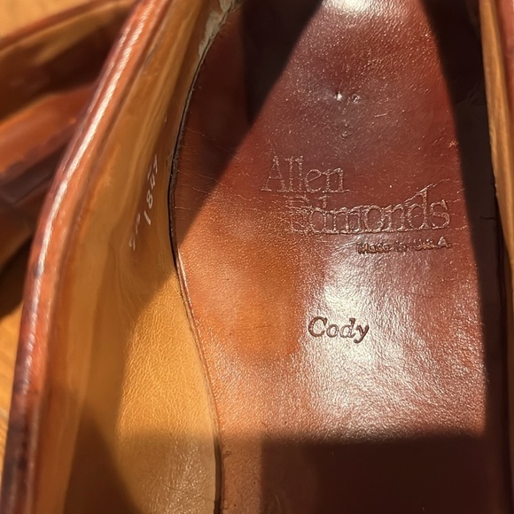 Allen Edmonds Cody British Tan Leather Loafers Size 9 1/2 D. - Picture 7 of 8
